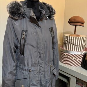 Gray Faux Fur Jacket